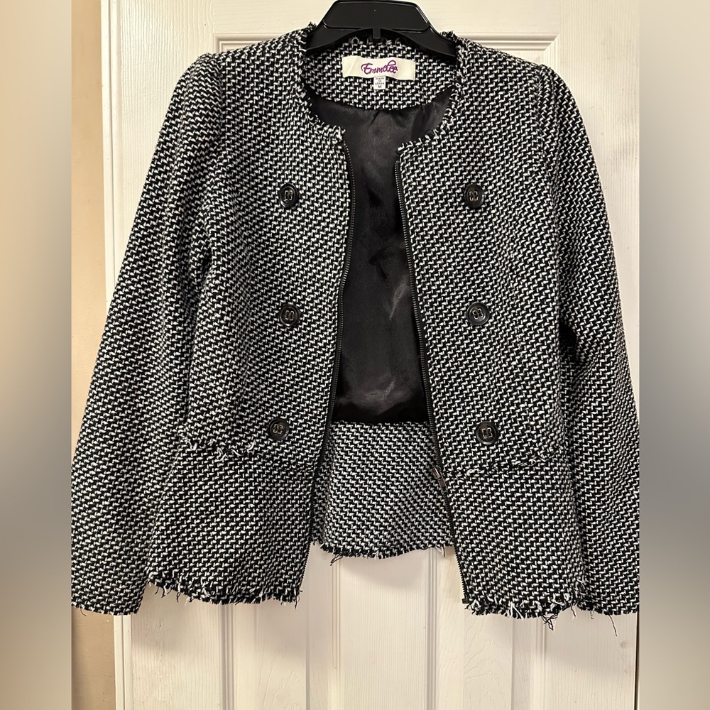 Emmelee for F.C. Black and White Blazer Size Medium (L)